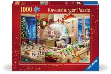 Ravensburger Merry Mischief 1000 Piece Jigsaw Puzzle Caper with Gingerbread Men as They Wreak Havoc in The Kitchen Stunning Detail Premium Quality Ages 12