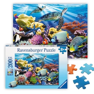 Ravensburger Ocean Turtles 200 Piece Jigsaw Puzzle Stunning Bold Ocean Scene Bright Image of Turtles Coral Sea Creatures Premium Quality Ideal Gift ScreenFree Fun Children Ages 8