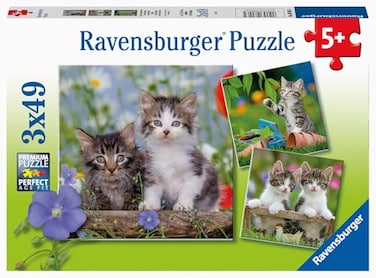 Ravensburger Cuddly Kittens 3 x 49 Piece Jigsaw Puzzle Set for Kids 08046 Every Piece is Unique Pieces Fit Together Perfectly