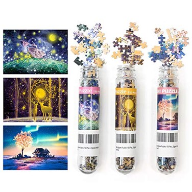 wifreo 3 Pack Mini Jigsaw Puzzles 150 Pieces for Adults Small Jigsaw Puzzle 6 x 4 Inches House Entertainment Toys Home Decor Puzzles