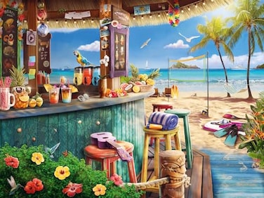 Ravensburger Beach Bar Breezes 1500 Piece Jigsaw Puzzle for Adults Unique and Relaxing Activity Premium Quality Sustainable Materials Ideal for Family Fun Time