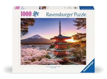 Ravensburger Mount Fuji Cherry Blossom 1000 Piece Jigsaw Puzzle Stunning Vivid Imagery of Springtime Trees Idyllic Japan Scene Ideal Gift Frameable Art Puzzles for Adults