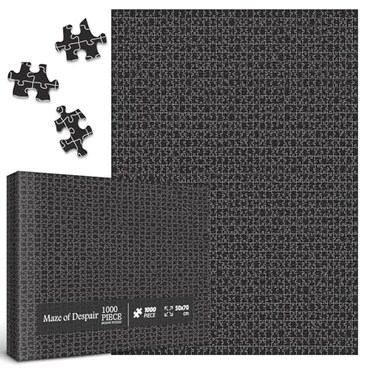 IdeaBazar Impossible Mystic Maze Puzzles for Adults 1000 Pieces Difficult Black and White Jigsaw Puzzles Hard Challenging Crazy Line Puzzle