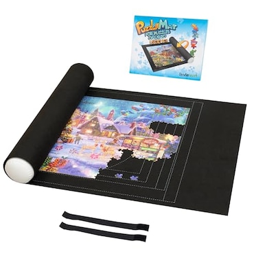 Lavievert 1500 Piece Jigsaw Puzzle Mat Roll Up with Unique Auxiliary Line Design Portable Puzzle Board for Adults NonSlip Puzzle Keeper Storage Saver for Up to 1500 Piece Puzzles