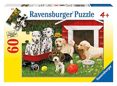 Ravensburger Puppy Party 60Piece Jigsaw Puzzle for Kids Unique Pieces Enhances Concentration and Creativity Ideal Gift for Birthdays and Holidays