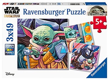 Ravensburger Star Wars The Mandalorian Grogu Moments 3 x 49 Piece Kids Jigsaw Puzzle Set Unique Interlocking Pieces Builds ProblemSolving Skills FSCCertified Materials