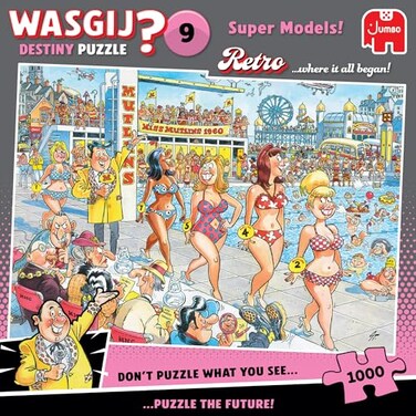 Wasgij Retro Destiny 9 Super Models Unique 1000 Piece Jigsaw Puzzle for Adults Colourful Puzzling Challenging Brainteasing Adult Jigsaws 100 Recycled Cardboard 1000Pc Puzzles Jumbo