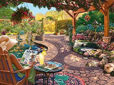 Ravensburger Cozy Backyard Bliss 750 Piece Large Format Jigsaw Puzzle for Adults Kids Unique Softclick Technology Vibrant GlareFree Design FSCCertified Materials