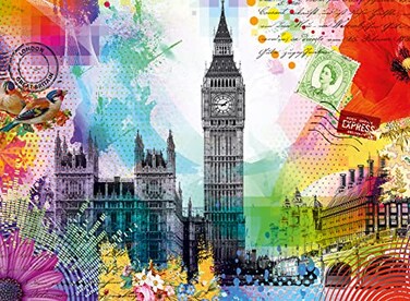 Ravensburger London Postcard 500Piece Jigsaw Puzzle for Adults Vibrant Unique London Scene Perfect Interlocking Fit LongLasting Quality Ideal for Ages 12 Up