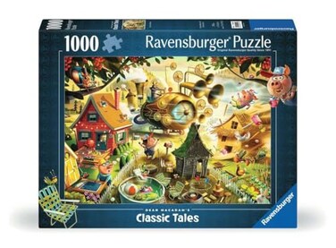 Ravensburger Look Out Little Pigs 1000 Piece Jigsaw Puzzle Stunning Imagery a Classic Childrens Tale Vibrant Colors Frameable Premium Quality Puzzles for Adults