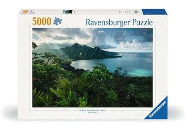 Ravensburger Hawaiian Viewpoint 5000 Piece Jigsaw Puzzle Stunning View of an Hawaiian Island Tropical Paradise Frame and Showcase Premium Quality Ideal Gift Puzzles for Adults