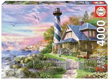 Educa 4000 Piece Puzzle for Adults Lighthouse in Rock Bay Includes Lost Part Service Measurements 7559 x 5354 from 14 Years Old 17677