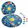 Hape Solar System Puzzle Round Solar System Puzzle Toy for Kids Solid Wood Pieces and A Glowing LED Sun