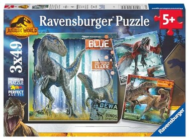 Ravensburger Jurassic World Dominion 3 x 49 Piece Jigsaw Puzzle Set for Kids ScreenFree Activity Boosts Concentration and Focus