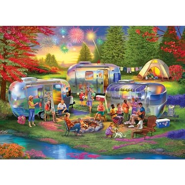 RoseArt Kodak Premium Shiny Happy Campers 1000 Piece Jigsaw Puzzle for Adults