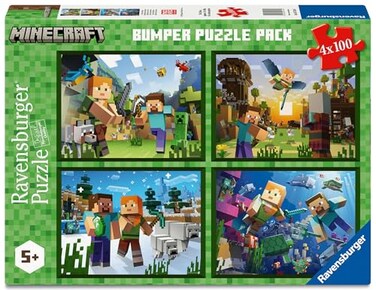 Ravensburger Minecraft 4x100 Piece Jigsaw Puzzle Bumper Pack