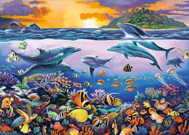 Wonder Forge Underwater Frolic 1000 Piece Jigsaw Puzzle for Adults Unique PerfectlyFitting Pieces Fun Vibrant Imagery