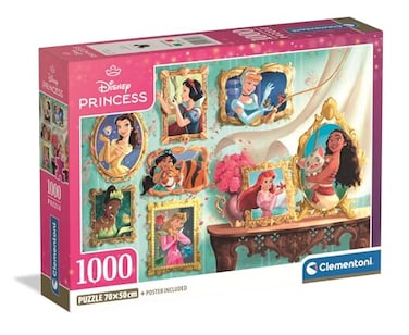 Clementoni Jigsaw Puzzles 1000 Pieces Disney Princess Puzzle for Adults 1499 Years Compact Box 37046