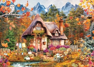 Ravensburger Pumpkin Cottage 1000 Piece Jigsaw Puzzle Premium Quality Made in Europe FSC Materials