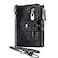 boshiho Real Leather RFID Blocking Bifold Wallets for Men Double Zipper Coin Pocket Purse with AntiTheft Chain Black2