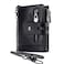 boshiho Real Leather RFID Blocking Bifold Wallets for Men Double Zipper Coin Pocket Purse with AntiTheft Chain Black2