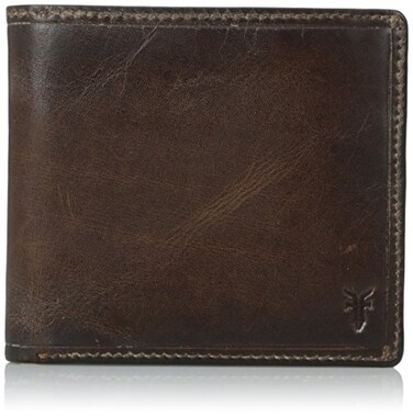 Frye mens Logan Antique Pull Up Billfold Leather wallets Dark Brown One Size US