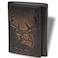 DK86 Deer Trifold Wallets for Men Full Grain Leather with Hand Burnished TriFold Wallet RFID Blocking Black and Brown