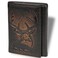 DK86 Deer Trifold Wallets for Men Full Grain Leather with Hand Burnished TriFold Wallet RFID Blocking Black and Brown