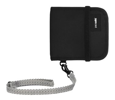 Pacsafe Rfidsafe V100 Antitheft Blocking BiFold Wallet Black