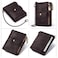 boshiho Real Leather RFID Blocking Bifold Wallets for Men Double Zipper Coin Pocket Purse with AntiTheft Chain Coffee