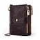 boshiho Real Leather RFID Blocking Bifold Wallets for Men Double Zipper Coin Pocket Purse with AntiTheft Chain Coffee