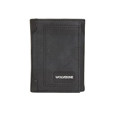 WOLVERINE Mens Trifold Wallet Leather RFID Blocking Work RuggedBlack One Size