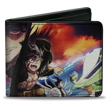 Buckle-Down BuckleDown Crunchyroll Wallet Bifold Black Clover Season 3 Cover Art Pose Vegan Leather