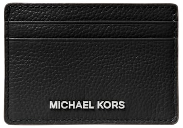 Michael Kors Jet Set Card Holder SilverTone HardwareBlack