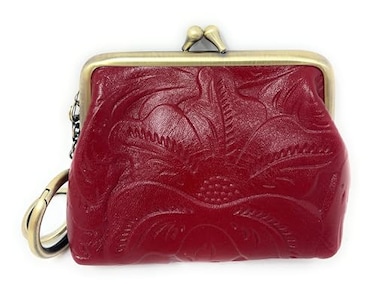 Patricia Nash Tooled Leather Borse Coin Purse Ruby Red