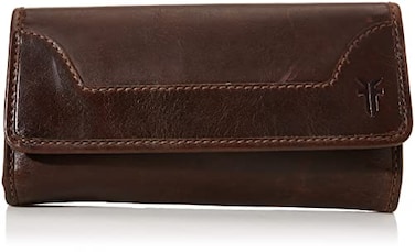 Frye Melissa Wallet Dark Brown Antique Pull Up One Size
