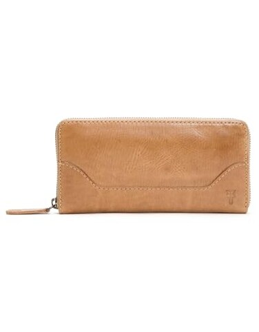 Frye Melissa Zip Wallet Beige One Size