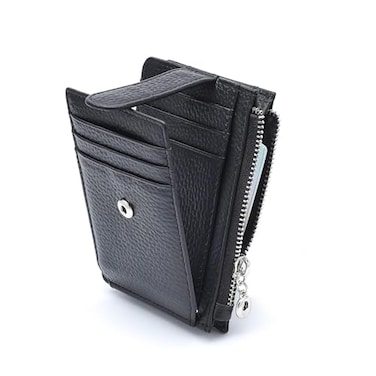Fependu Slim Wallet for Women Thin Womens Card Holder RFID Blocking Genuine Leather Small Wallets Black