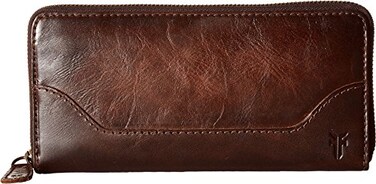 Frye Melissa Zip Wallet Dark Brown One Size