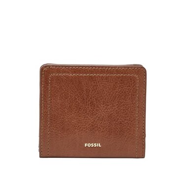 Fossil Womens Wallet Logan Leather Wallet RFID Blocking Small Bifold Brown
