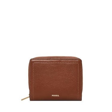 Fossil Womens Wallet Logan Leather Wallet RFID Blocking Small Multifunction Brown Multi