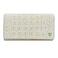 Anuschka Womens Original HandPainted Genuine Leather RFID Blocking Three Fold Wallet Croco Embossed Cream Gold