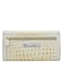 Anuschka Womens Original HandPainted Genuine Leather RFID Blocking Three Fold Wallet Croco Embossed Cream Gold