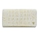 Anuschka Womens Original HandPainted Genuine Leather RFID Blocking Three Fold Wallet Croco Embossed Cream Gold
