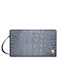 Anuschka Womens Original HandPainted Genuine Leather RFID Blocking Organizer Wallet Croco Embossed Silver Gray
