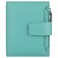 Lavemi Small Compact Women Wallet RFID Blocking Genuine Leather Bifold Purse with ID WindowsPebbled Tiffany Blue