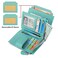 Lavemi Small Compact Women Wallet RFID Blocking Genuine Leather Bifold Purse with ID WindowsPebbled Tiffany Blue