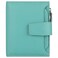 Lavemi Small Compact Women Wallet RFID Blocking Genuine Leather Bifold Purse with ID WindowsPebbled Tiffany Blue