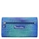 Anuschka Womens Original HandPainted Genuine Leather RFID Blocking Three Fold Wallet Croco Embossed Peacock