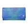 Anuschka Womens Original HandPainted Genuine Leather RFID Blocking Three Fold Wallet Croco Embossed Peacock